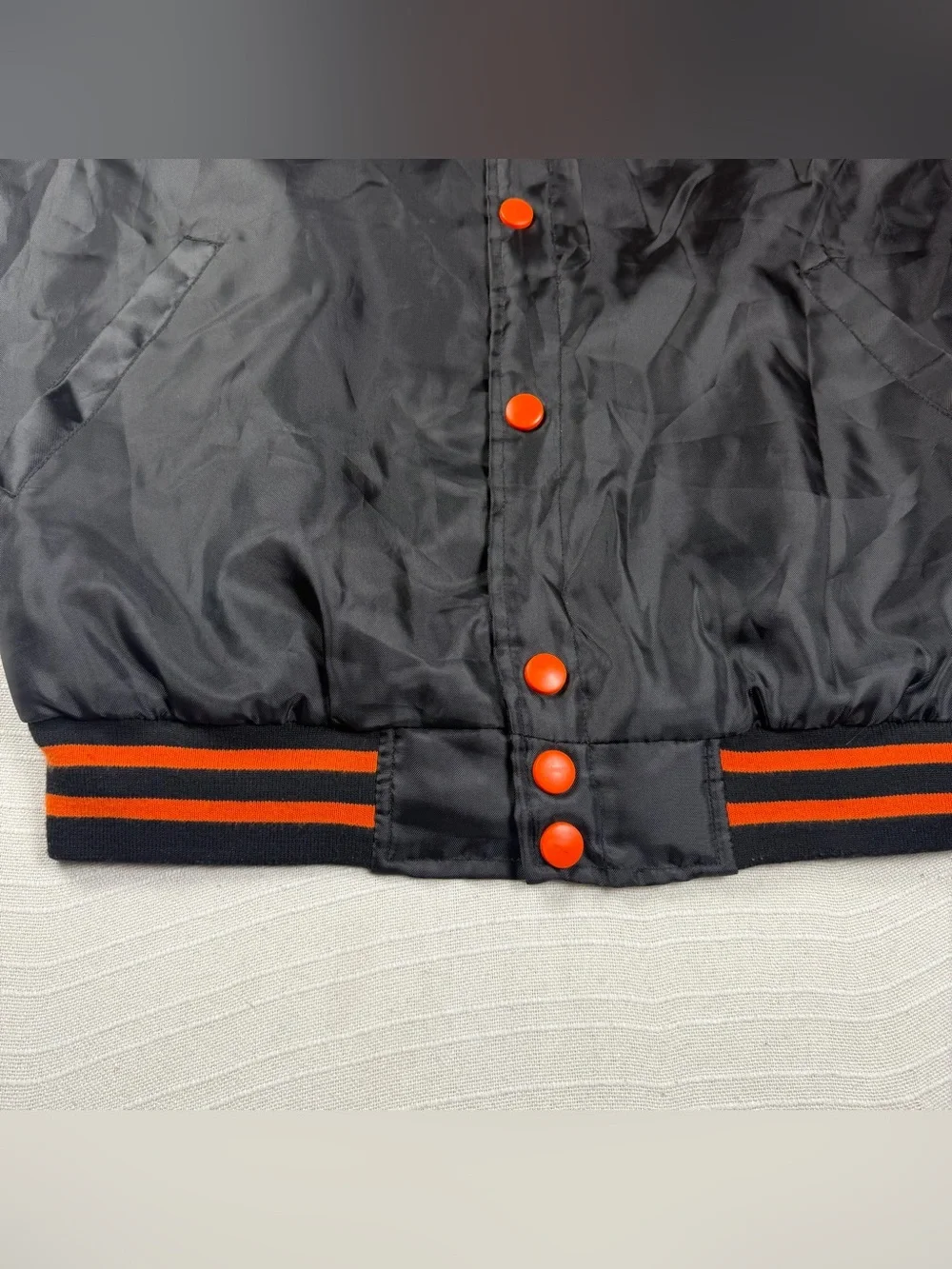 Vintage San Francisco Giants MLB G-III Satin Pinstripe Bomber Jacket Mens M